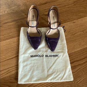 Manolo Blahnik Snakeskin Embossed Heel